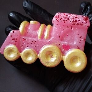 Pink and Gold Glitter Train Soap